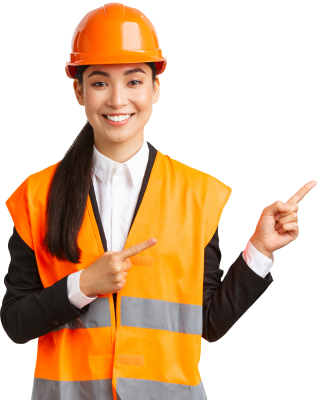 building-construction-and-industrial-concept-smiling-asian-female-architect-in-safety-helmet-reflective-clothing-pointing-finger-upper-left-corner-showing-project-on-workplace-white-background