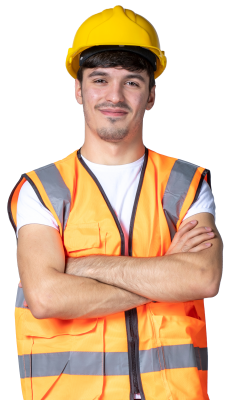 front-view-male-builder-in-uniform-and-yellow-helmet-on-white-wall